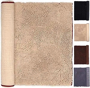 NJSBYL Pet Rugs Mats for Dog Cat Bathroom Door Rugs 26" x 36" Khaki Doormat Shaggy Chenille Pet Area Rugs Ultra Soft Water Absorbent Machine Washable Dry Area Rugs for Bathroom