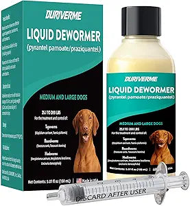 Dewormer for Large Dogs - Pet Dewormer Liquid – Tapeworm, Roundworms & Hookworms - Worm Remover(25.1 to 200 lbs)