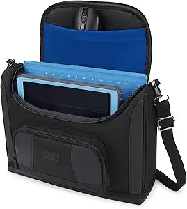 USA Gear Tablet Bag Compatible with 11.5 Inch Tablets, Samsung Galaxy Tab S6 Lite, Galaxy A9, Wireless Keyboards, Pens, and More Tablet Accessories - Shoulder Strap, Water Resistant Exterior (Blue)