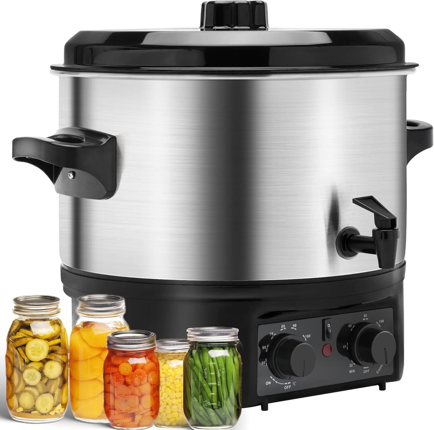 Electric Water Bath Canner 14.5QT, 1500W Water Bath Canner for Home Canning, Preserving Jars, Slow Cooking & More - Adjustable Temp & Timer, Safe & Easy-to-Use for Beginners & Pros
