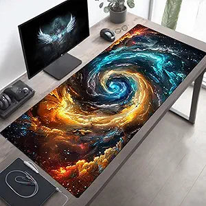Sky Large Gaming Mouse Pad 40 x 20 in, Mouse Pad Black Desk Mat Large Soft Smooth Surface Stitched Edges Waterproof with Anti-Slip Rubber Base Mousepad for Desk and Computer Accessories PjY1637 S-6