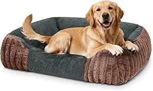 Dog Beds for Extra Large Dogs 39x32 Inch, Comfort-Sided Orthopedic XL Dog Bed Couch with Breathable Shredded Memory Foam, Faux Rabbit Fur Pet Bed, Non-Detachable, Non-Slip, Machine Washable