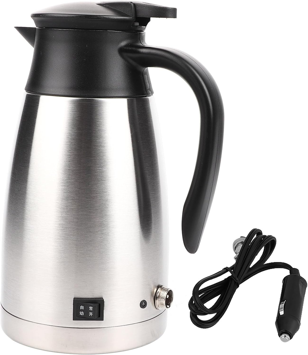 Acouto 24V Car Electric Kettle 1000ml Stainless Steel Auto Shut Off Water Heating Boiling Pot for Hot Water Coffee Tea