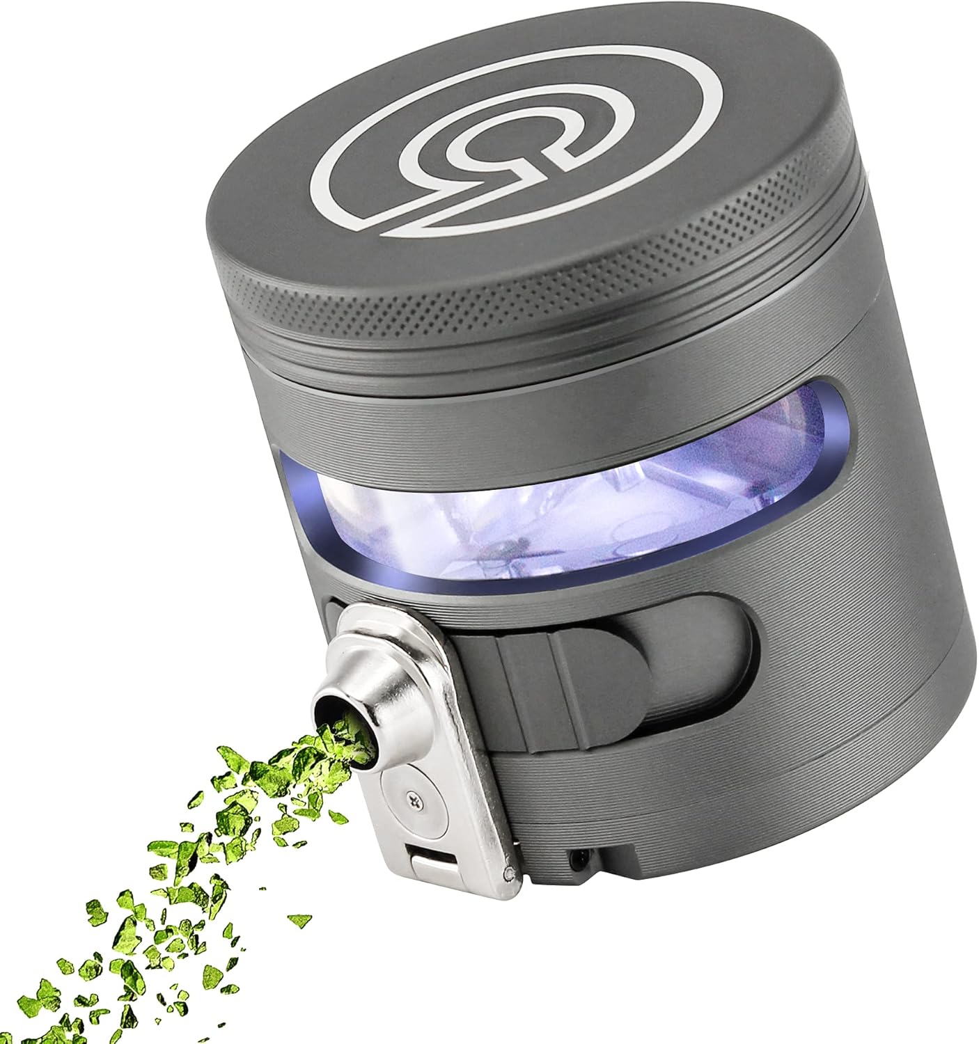 Cloudious9 - Tectonic9 Herb Grinder Automatic Electric Herbal Spice Dispenser Large 2.5" Aluminum Alloy (Grey), For Home & Kitchen Only