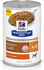 Hill's Prescription Diet k/d Kidney Care with Chicken Wet Dog Food, Renal Food, Veterinary Diet, 13 oz. Cans, 12-Pack