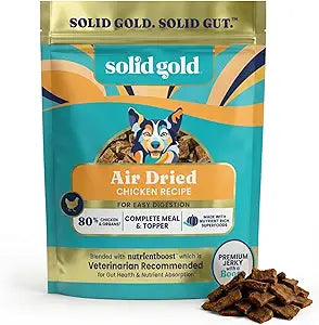 Solid Gold Air Dried Dog Food Toppers for Dry Food - Healthy Dog Treats w/Real Chicken & Superfoods - Serve as a Complete Meal, Topper or Treats - Supports Muscle Growth, Immunity & Digestion - 2lb