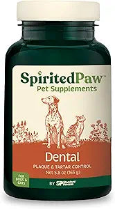 Spirited Paw Dental - Healthy Mouth Support for Cats & Dogs - Mineral-Rich Breath Freshener - Organic Kelp & Parsley Flake - Teeth Cleaning Supplement for Pets - Safe Tartar Remover - 5.8 oz