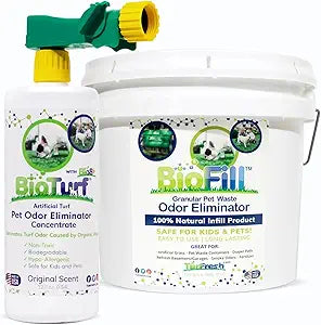 Mini Power Pack – Artificial Turf Cleaner & Yard Odor Eliminator for Dogs – Bio-Enzymatic Pet Urine & Feces Neutralizer – Safe for Kids & Pets – Includes 32 oz Spray & 8 lb Infill