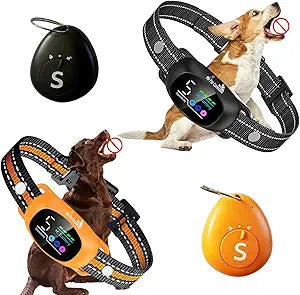 My Pet Command 2-1 Dog Bark Collar with 300Ft Fob Remote Tag. Smart AI Anti Barking Training Collar Rechargeable 5 Sensitivity Levels, Beep Vibration, Shock (Optional). L,M,S Dogs Waterproof