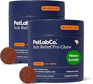 PetLab Co. Itch Relief Chew Pro – Itch Relief Chews for Dogs, Omega 3 Itch Supplement, Packed with Beneficial Fatty Acids for Healthy Skin, Seasonal Allergies Support - Packaging May Vary - Pack of 2