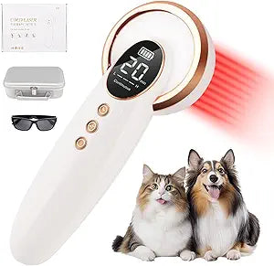 Portable Cold Laser Therapy Device for Dog Cat Home Infrared Red Light Therapy Machine for Pain Relief, Arthritis, Pets Puppy Horse 808/650 nm LLLT Vet Therapeutic Wand Hip Leg Joint Muscle Animal