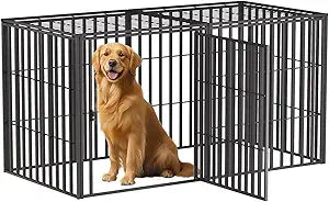 Steel Tube Heavy Large Dog Crate, 48" L x 28" H Dog Crates for Medium Large Dogs, Big Dog Cage, Dog Kennel, Puppy Dog Playpen with Top, Pet Cage, Indoor, New Model