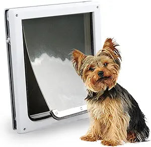 Pet Flap Door 2 Ways Locking Dog Wall Entry Pet Door with Transparent Flap for Dogs (Medium)