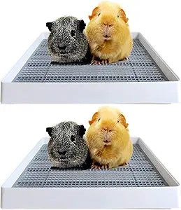 PODOO Rabbit Litter Box – Training Potty Tray for Guinea Pig & Small Pets · Spacious Grid Pan with Low Entrance, Easy-Clean & Odor-Resistant—Helps Keep a Clean Cage and Reduce Mess