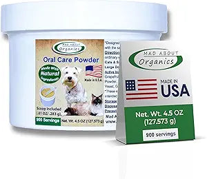 Dog or Cat Oral Care Powder – Tartar and Plaque Remover, Pet Dental Cleaning Powder for Oral Hygiene and Fresh Breath, Teeth Cleaner – 900 Servings, Large Size - 127g