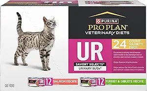 Pro Plan Veterinary Diets Purina UR Urinary St/Ox Savory Selects Wet Cat Food Variety Pack - (Pack of 24) 5.5 oz. Cans