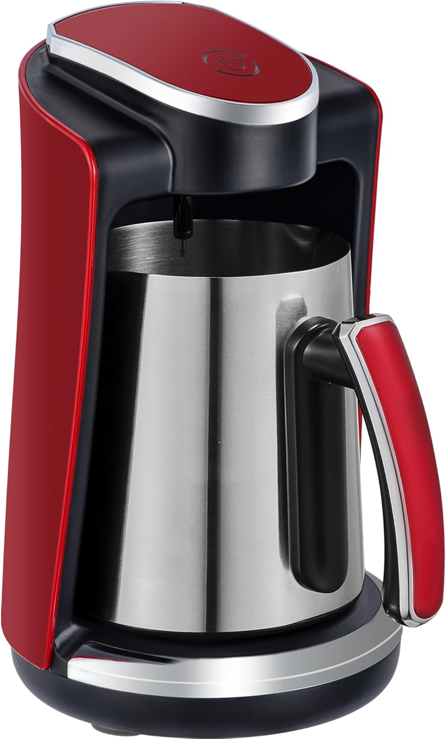 Sadaf One-Touch Mediterranean Coffee Maker \u2013 Electric Turkish, Greek, and Armenian Coffee Machine - Stainless Steel Coffee Maker - Foam Control & Overflow Sensor - Middle Eastern Cuisine - 250ml, Red