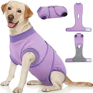 Kuoser Dog Surgery Suit Female Spay, Dog Recovery Suit Male Neuter, Pet Clothes Onesie for Surgery Anti Licking Abdominal Wounds Puppy Surgical Recovery Bodysuit Shirt, Substitute E-Collar & Cone