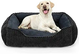 MIXJOY X-Large Dog Bed for Large, Medium, Small Dogs - Rectangle, Washable, Orthopedic, Soft Calming Sleeping Puppy Bed - Durable Pet Cuddler with Anti-Slip Bottom - XL (35"x25"x9")
