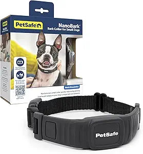 PetSafe NanoBark Collar - Long-Lasting Lightweight Mini Bark Deterrent Collar with Multiple Static Stimulation Levels - Customizable & Easy-to-Use - Waterproof & Rechargeable