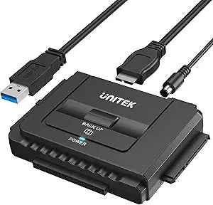 Unitek USB 3.0 to IDE and SATA Converter External Hard Drive Adapter Kit for Universal 2.5/3.5 HDD/SSD Hard Drive Disk, One Touch Backup Function, Included 12V/2A Power Adapter
