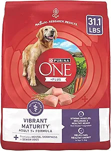 Purina ONE High Protein Dry Senior Dog Food Plus Vibrant Maturity Adult 7 Plus Formula - 31.1 lb. Bag