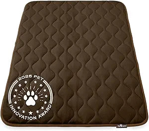 Paw Inspired Washable Padded Crate Mats for Dogs | 47†x 29†Pad, Fits 48-inch Kennels | Leakproof, Waterproof Bottom, Plush Pet Beds (Dark Brown)