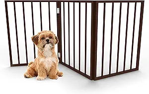 Pet Gate Collection – Dog Gate for Doorways, Stairs or House – Freestanding, Folding, Accordion Style, Wooden Indoor Dog Fence by Petmaker