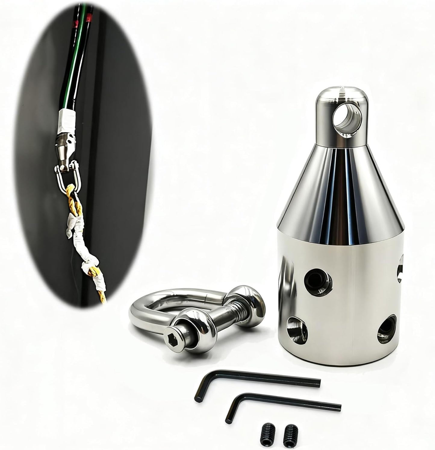 Heavy-Duty Wire Pulling Attachment,Penguin Puller,Stainless Steel Wire Puller with Penguin Shackle,Electrical Cable/Wire Puller Tool,Electrician tools