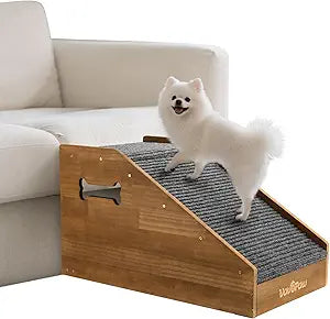 Dog Ramps for Small Dogs, Dog Steps for Couch with Non-slip Cover and Pads, Gentle Slope Ramp for Dogs to Get on Bed, Couch, Patio, Window Sill, Car, Easy up and down Pet Ramps for Puppy, Cats