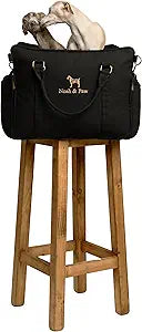 Noah & Paw Dog Car Seat Carrier, Small Dog Car Seat for Small Medium Pets with Harness Clip, 4X Safety Feature, Booster Travel Bed, Waterproof Washable, Orthopedic Foam Filling, Canvas Collection