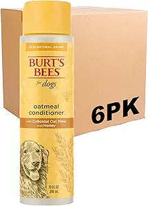 Burt’s Bees for Pets Oatmeal Dog Conditioner with Honey, Moisturizing Dog Coat Conditioner for Dry and Sensitive Skin to Help Soften and Nourish Coats During Grooming, 10 Fl Oz - 6 Pack