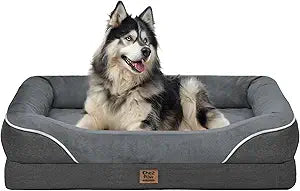 Washable Orthopedic Large Dog Bed - Dog Beds Large Sized Dogs with Removable Cover Waterproof Pet Bed with Bolster for Extra Large Pet