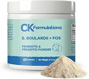 | S boulardii + FOS for Dogs and Cats | Probiotic and Prebiotic Powder | Support Gut Health, Diarrhea | 6 Billion CFU | 60g