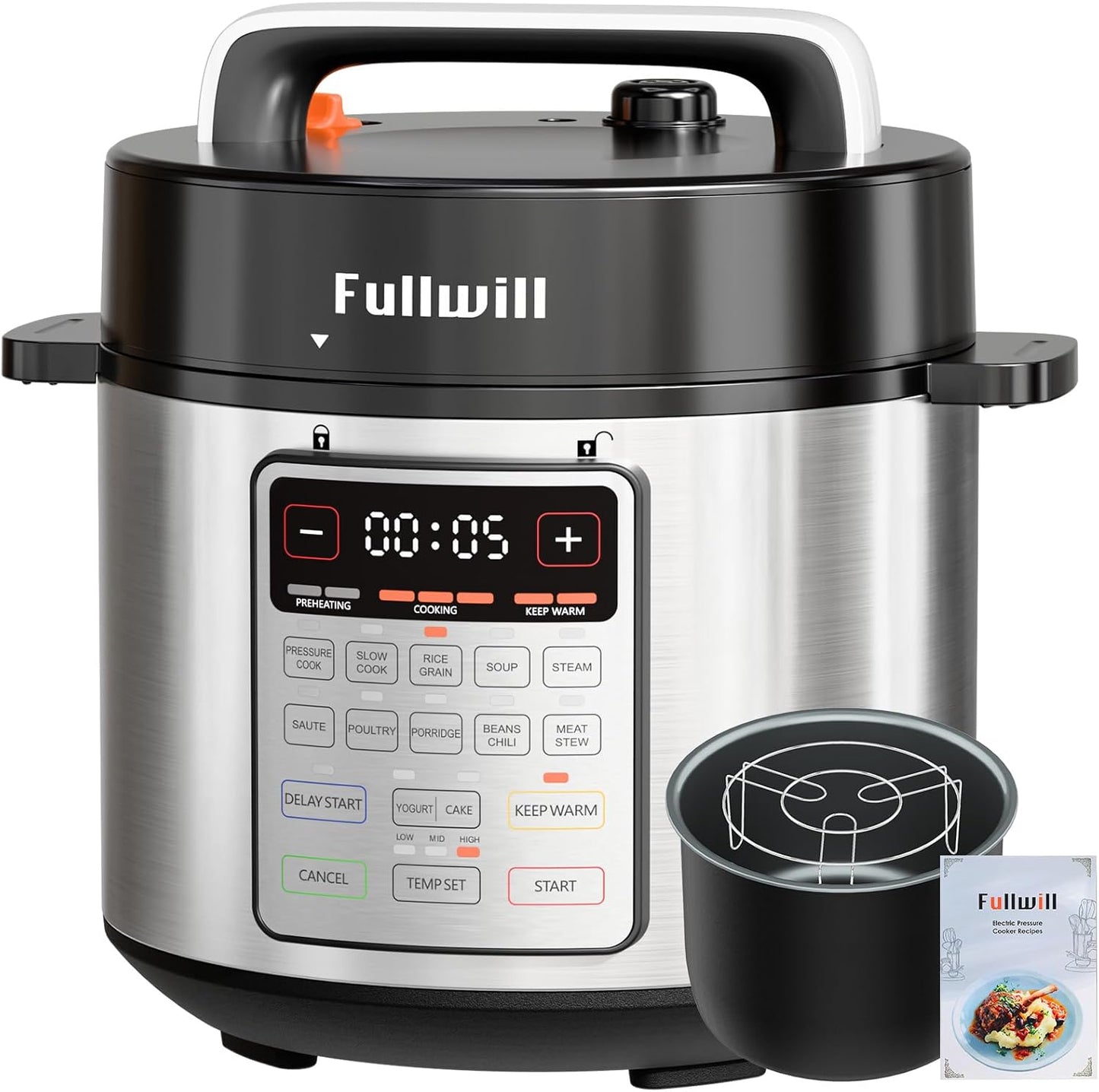 Fullwill 9-in-1 Electric Pressure Cooker(2025 Upgraded), 12 Presets Instant Multi Cooker, Olla de Presion Nonstick Pot 6 Quarts
