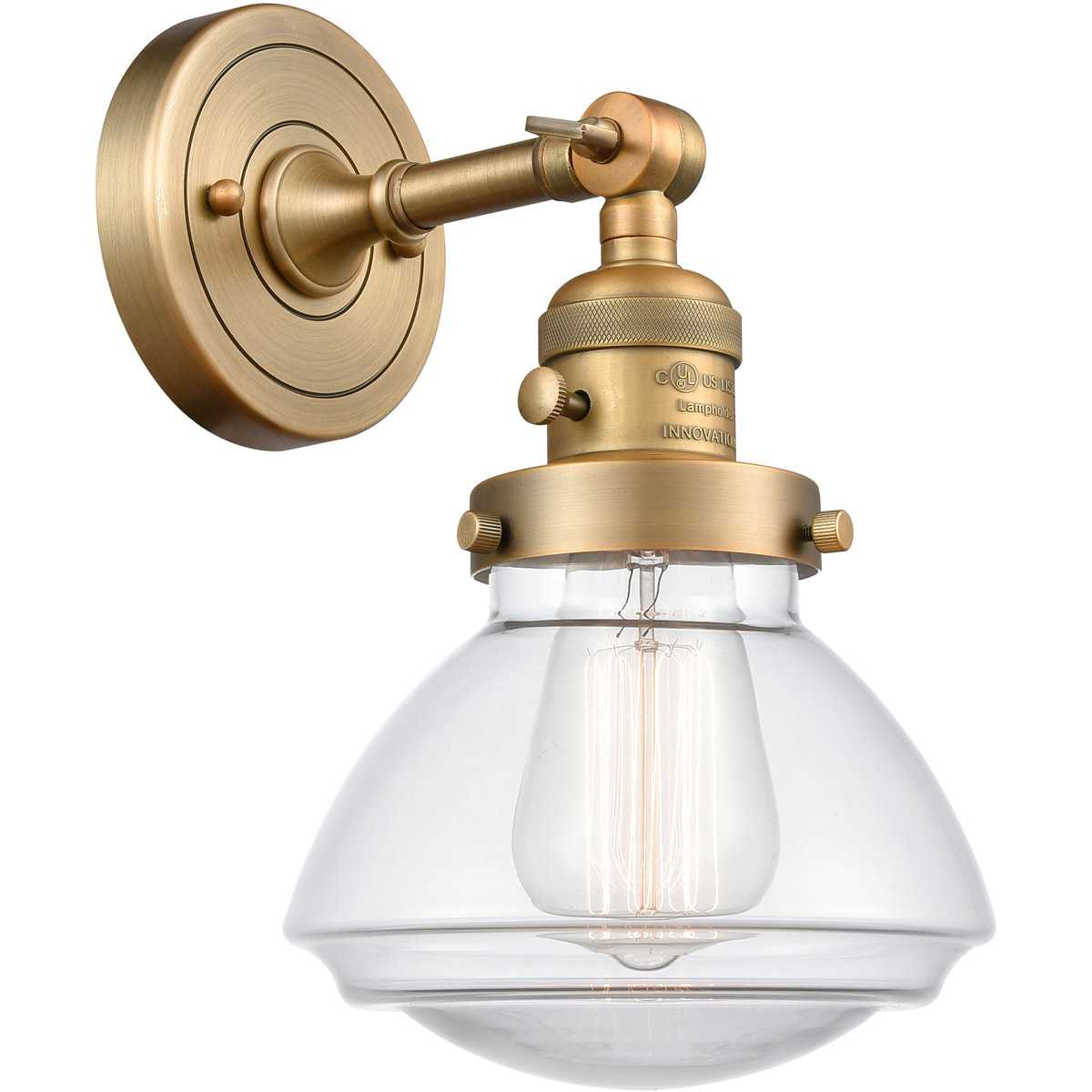 Innovations Lighting 203SW-BB-G322-LED Franklin Restoration Olean Wall Sconce Brushed Brass
