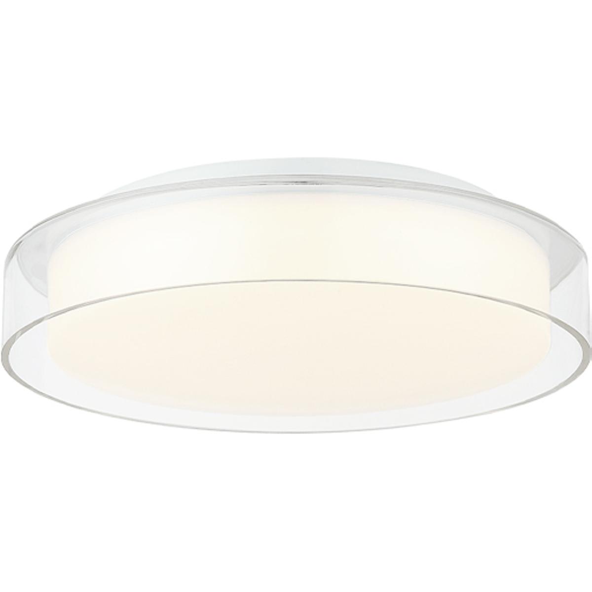 Matteo Lighting M14614WHCL Callum LED 14 inch White and Clear Flush Mount Ceiling Light