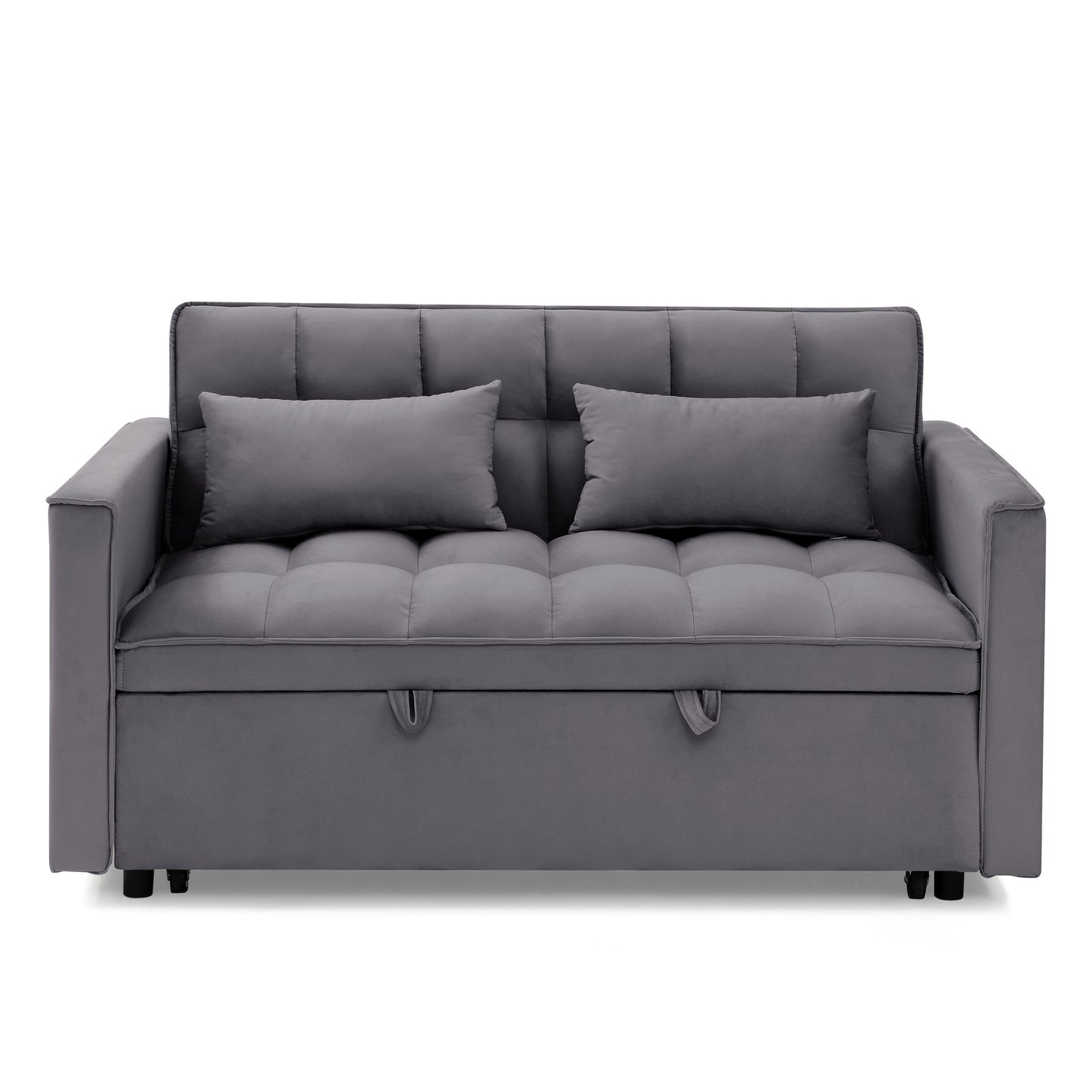 Siavonce Antique Gray Contemporary/Modern Velvet Sofa bed