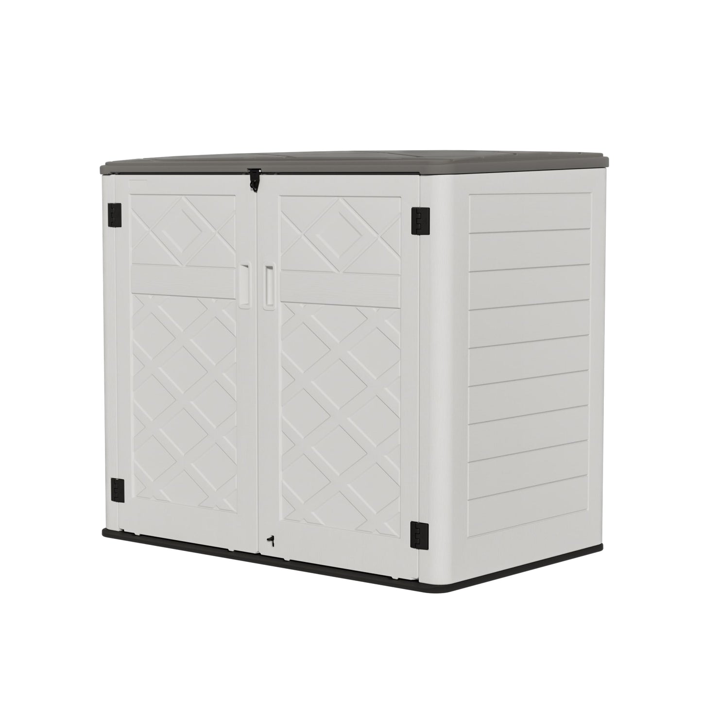 Clihome Outdoor Storage Box White Resin Storage Shed