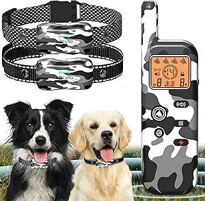 GT1 Wireless Dog Fence & Ultrasonic Training Collar -1160-Yard Adjustable Boundary for Outdoor, 6100FT Remote, 4 Modes (Beep/Vibration/Static/Ultrasonic), Waterproof, 185-Day Standby, 2 Dogs