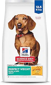 Hill's Science Diet Perfect Weight, Adult 1-6, Small & Mini Breeds Weight Management Support, Dry Dog Food, Chicken Recipe, 12.5 lb Bag