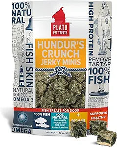 PLATO Hundur's Crunch Jerky Minis 10oz, Natural (859554001397)