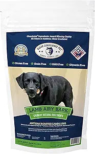 CLEAR CONSCIENCE PET Lamb Airy Barkâ„¢ Light Crunchy Lamb Lung Dog Treats, Dehydrated Training Bites with Kelp, Carrot, Tomato, Spinach and Flaxseed, High Protein Low Carb, Grain Free, USA Made, 8 oz