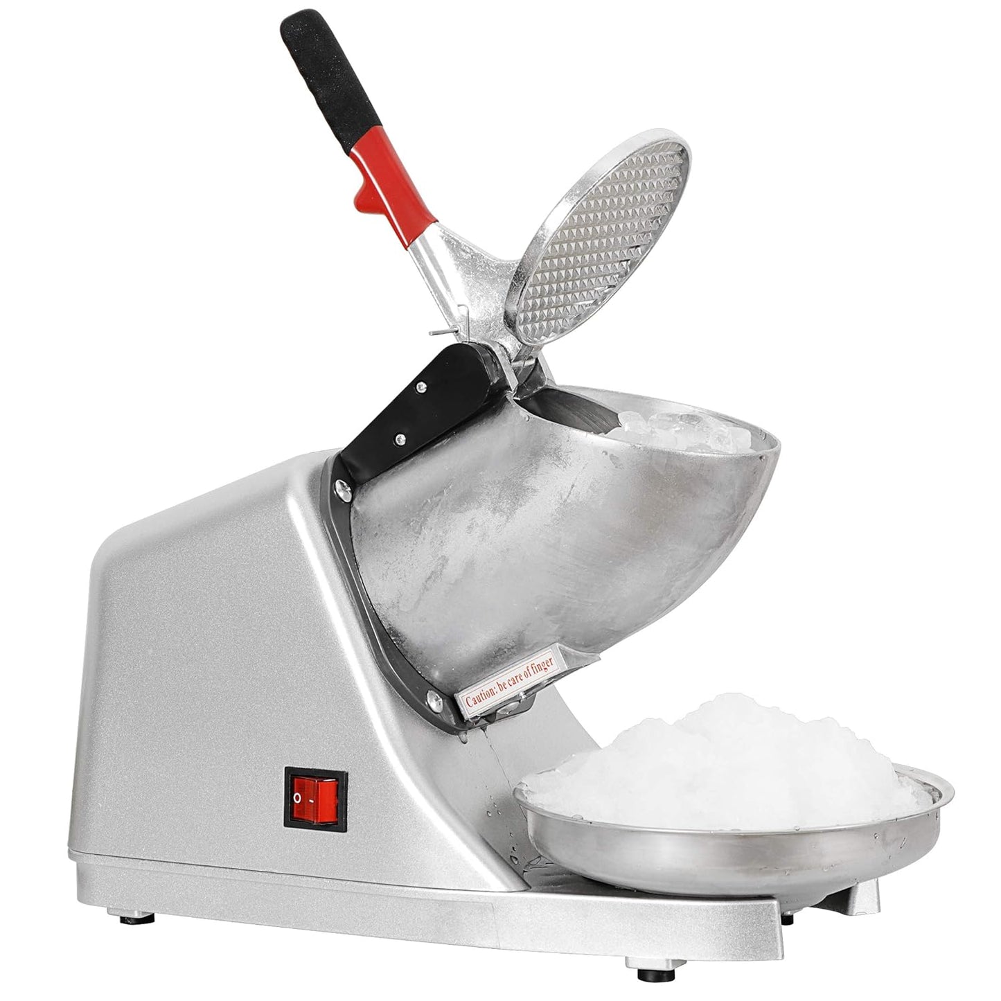 JungleA Shaved Ice Machine Electric Snow Cone Machine Ice Crusher,Stainless Steel Blade Snow Cone Maker Machine with Ice Plate,143lbs\/hr Perfect for Home and Commercial Use(300W 2000r\/min,Silver)
