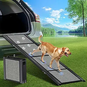 Dog Ramp for Car ðŸ•ðŸâ€ð±ðŸðŸŽâ€ Large Folding Pet Stair Ramps for Truck, SUV, with Non-Slip Surface, Up to 250LBS, Outdoor Dog Car Ramp for Medium & Large Dogs, Portable Pet Steps