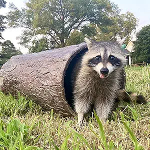 Large Weatherproof Hollow Log Hideout for Rabbits, Pets & Rescue Animals
