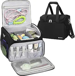 Dog Grooming Vacuum Bag, Pet Grooming Bag Extra Large Dog Grooming Storage Bag with Compartments Professional Travel Animal Groomer's Tool kit Bags for Supplies - for Dogs, Cat & Pet Groomers( Black)