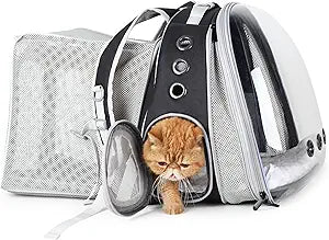 Lollimeow Expandable Cat Backpack Carrier for Large Cats & Small Dogs - Airline Approved Pet Bubble Backpack with Dual-Side Expansion, Perfect for Travel, Hiking & Outdoor Adventures, Up to 16lbs