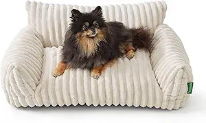 Cute Couch Bed for Pets, Supportive Cat Sofa for Indoor Cats, Medium Dog Sofa Bed for Medium Dogs, Cream, 30 inches