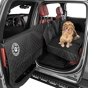 Ruff Liners Large Back Seat Extender for Dogs, Black – As Seen on Shark Tank – Flat Bridge Platform for Full-Size Trucks, Stable Base, 400lb Support, Waterproof – Rigid Back Seat Cover for Dogs